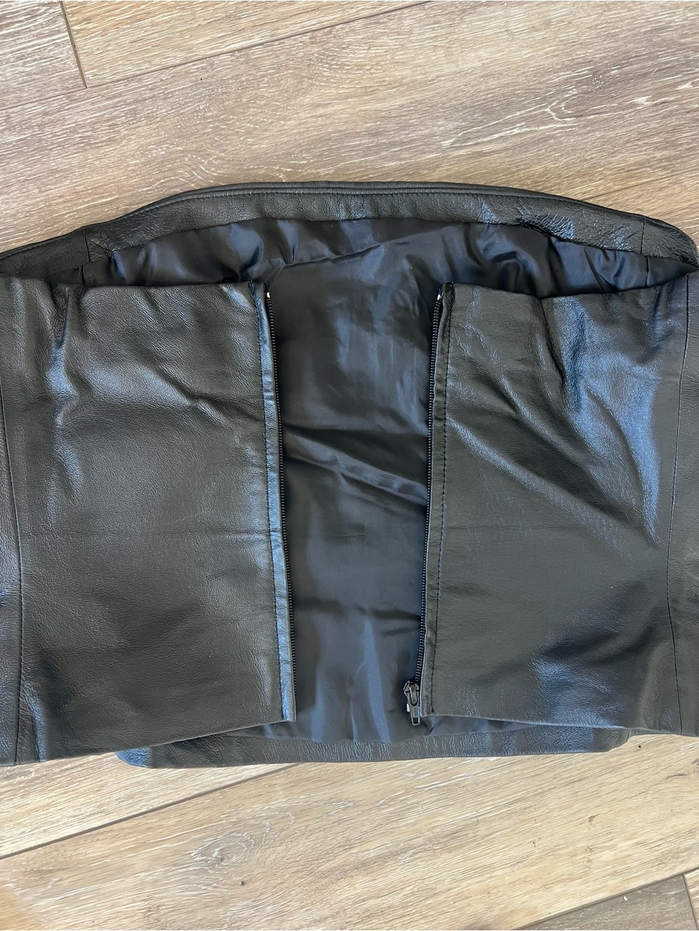 Vintage 90s Y2K Newport News Black Genuine Leather Strapless Tube Top Bustier 18 - Picture 5 of 9